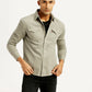 Men's Solid Overdyed Slim Fit Shirt - Styleshot View