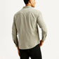 Men's Solid Overdyed Slim Fit Shirt - Back View