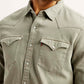 Men's Solid Overdyed Slim Fit Shirt - Detail View
