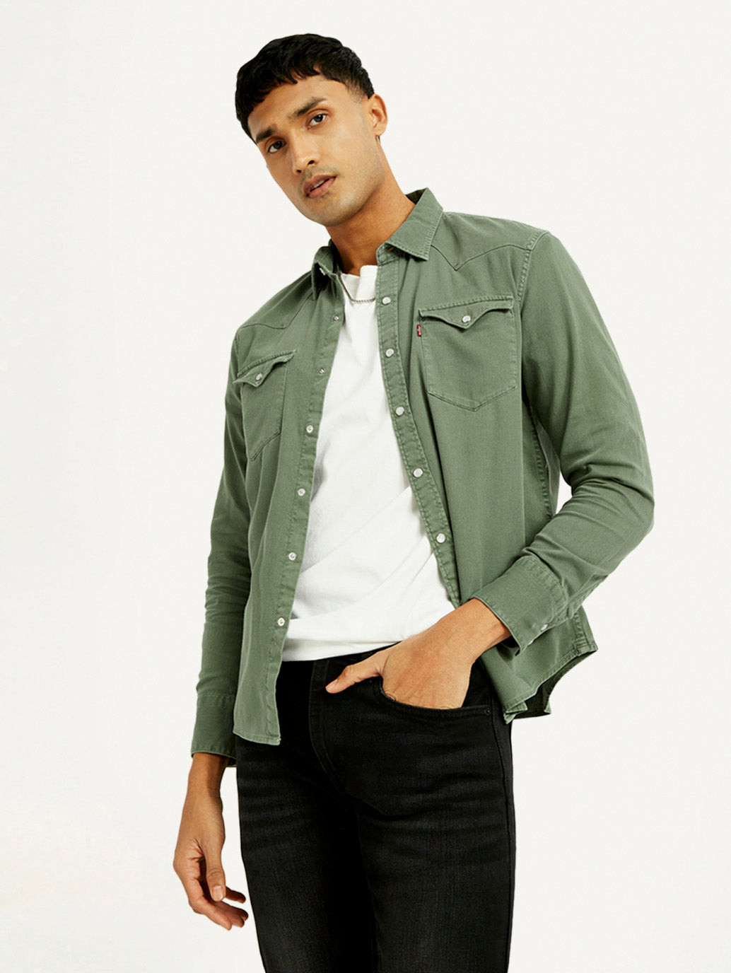 Men's Solid Overdyed Slim Fit Shirt