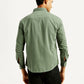 Men's Solid Overdyed Slim Fit Shirt - Back View