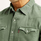 Men's Solid Overdyed Slim Fit Shirt - Detail View