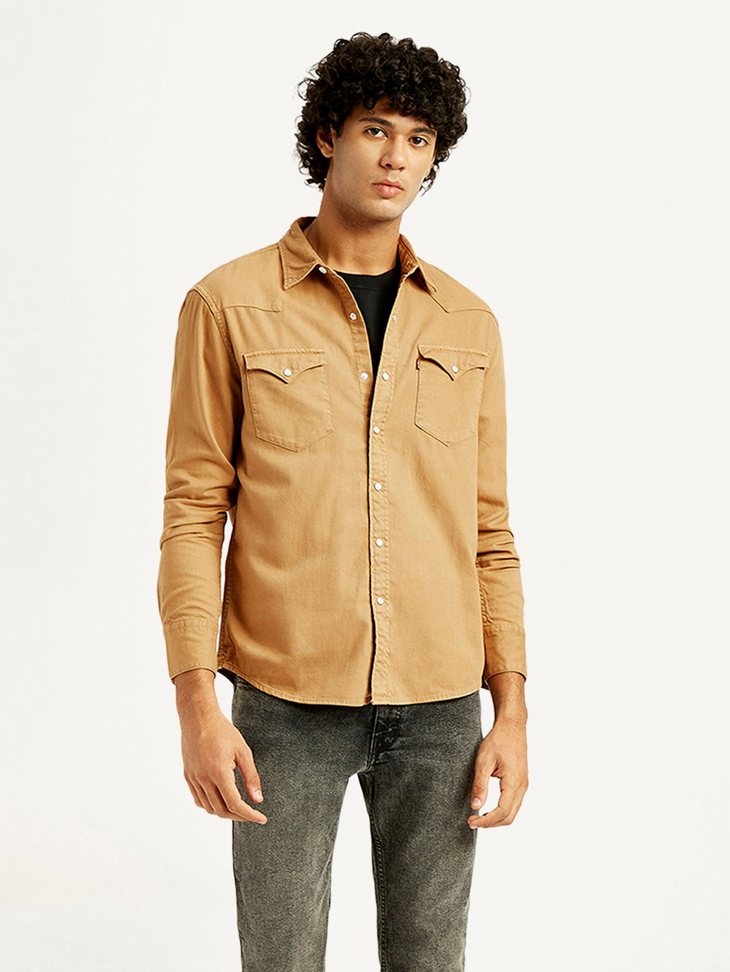 Men's Solid Overdyed Slim Fit Shirt - Styleshot View
