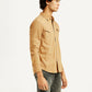 Men's Solid Overdyed Slim Fit Shirt - Side View