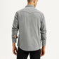 Men's Solid Grey Slim Fit Denim Shirt - Back View