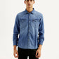 Men's Solid Slim Fit Denim Shirt - Front View