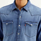 Men's Solid Slim Fit Denim Shirt - 20 View