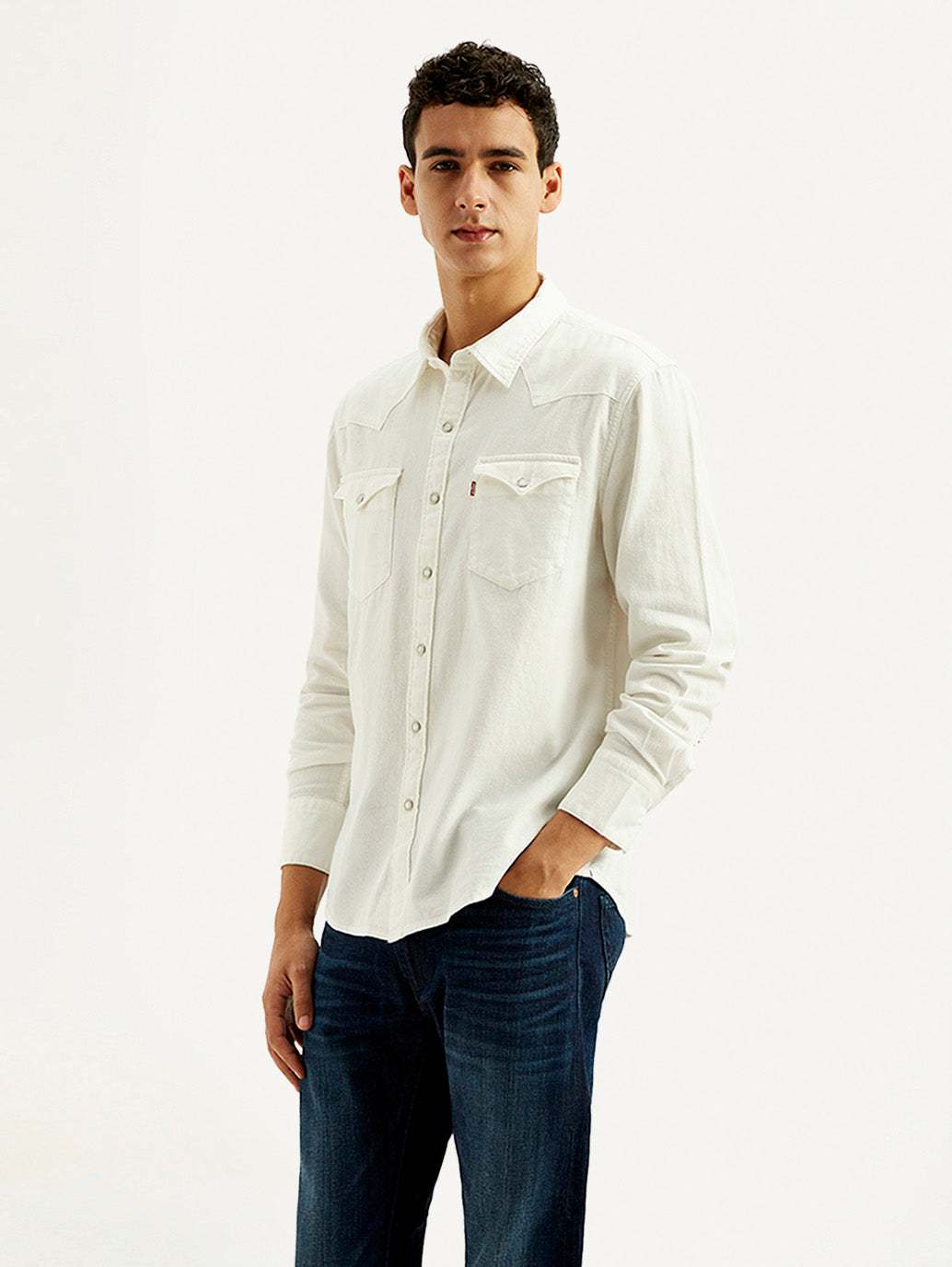 Men's Solid Slim Fit Shirt - Side View