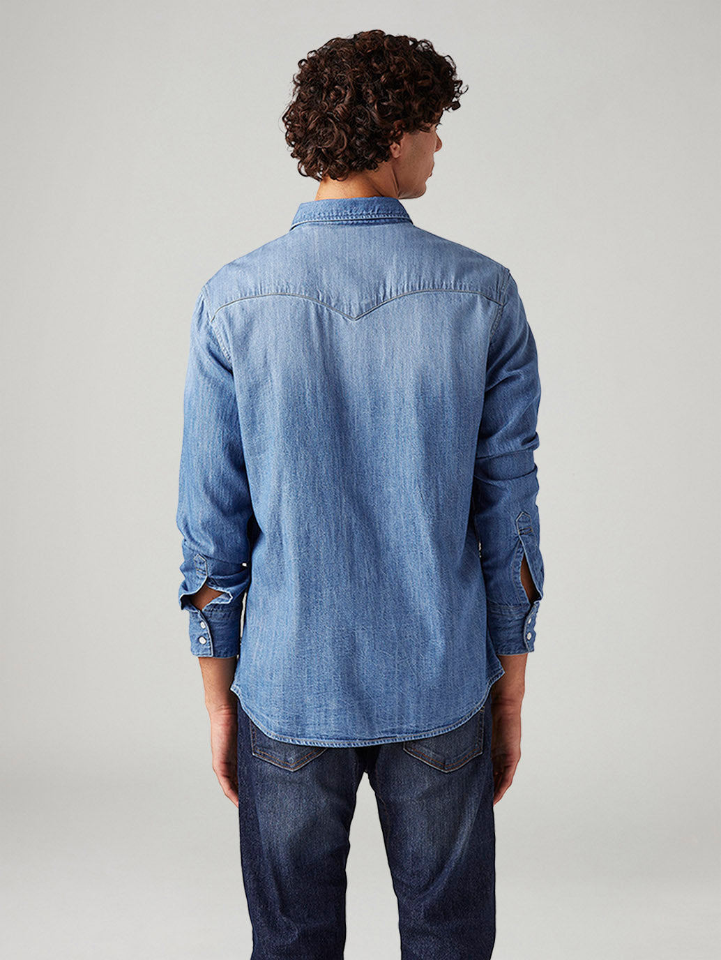 Men's Solid Slim Fit Shirt - Back View