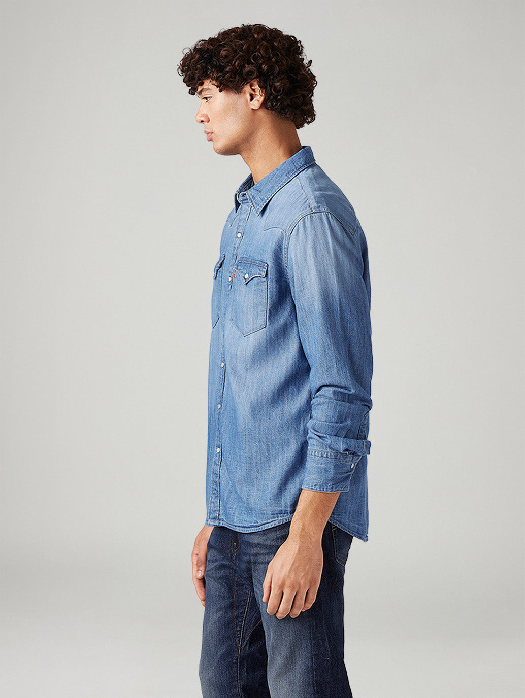 Men's Solid Slim Fit Shirt - Side View