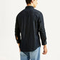 Men's Solid Navy Slim Fit Denim Shirt - Back View