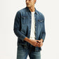 Men's Solid Indigo Slim Fit Denim Shirt - Styleshot View