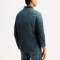 Men's Solid Indigo Slim Fit Denim Shirt - Back View