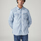Men's Solid Slim Fit Denim Shirt - Front View