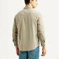 Men's Solid Beige Slim Fit Shirt - Back View