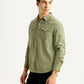 Men's Solid Olive Slim Fit Shirt - Side View