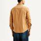 Men's Solid Tan Slim Fit Shirt - Back View