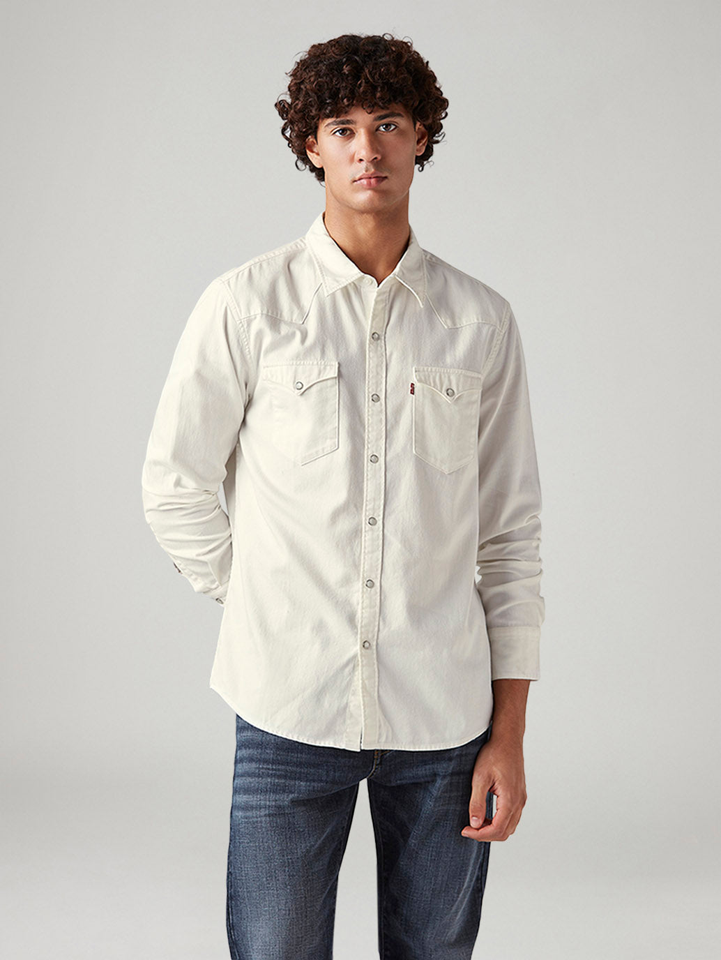 Men's Solid Slim Fit Shirt - Front View