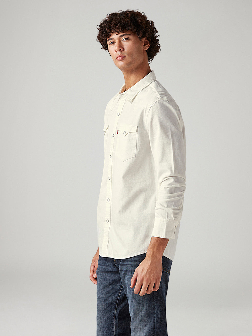 Men's Solid Slim Fit Shirt - Side View