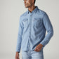 Men's Solid Slim Fit Denim Shirt - Side View