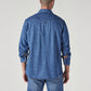Men's Solid Slim Fit Denim Shirt - Back View