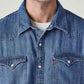Men's Solid Slim Fit Denim Shirt - Detail View