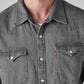 Men's Solid Slim Fit Denim Shirt - Detail View