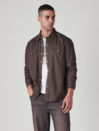 levi's Men's Solid Slim Fit Denim Overdyed Shirt-picture-13