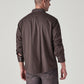 Men's Solid Slim Fit Denim Overdyed Shirt - Back View