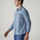 Men's Striped Slim Fit Denim Shirt - Side View