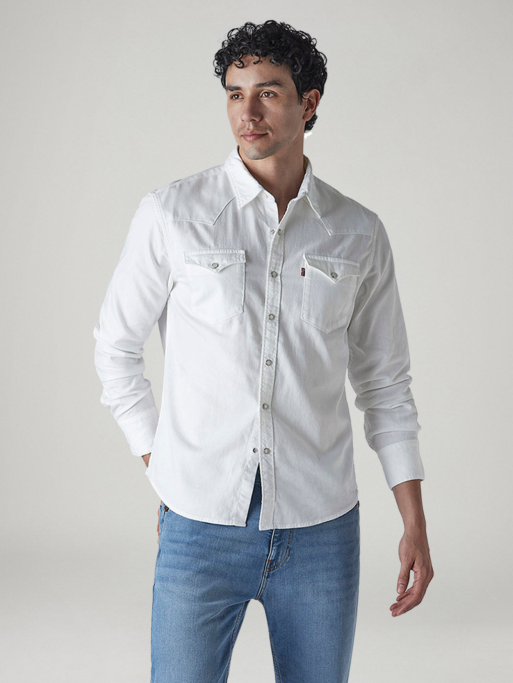 Men's Solid Slim Fit Denim Shirt