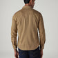 Men's Solid Slim Fit Denim Overdyed Shirt - Back View