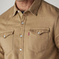 Men's Solid Slim Fit Denim Overdyed Shirt - Detail View