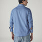 Men's Solid Regular Fit Denim Shirt - Back View