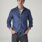 Men's Solid Regular Fit Denim Shirt - Styleshot View