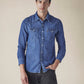 Men's Solid Regular Fit Denim Shirt - 5e5ad338-eee4-4990-ac68-4e375e7a2c7d View