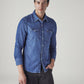 Men's Solid Regular Fit Denim Shirt - Side View