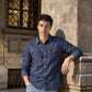 Men's Solid Regular Fit Denim Shirt - 176210394 View