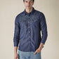 Men's Solid Regular Fit Denim Shirt - 4a289409-e9fd-4e2c-b9d6-3e217d9a529b View