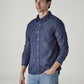 Men's Solid Regular Fit Denim Shirt - Side View