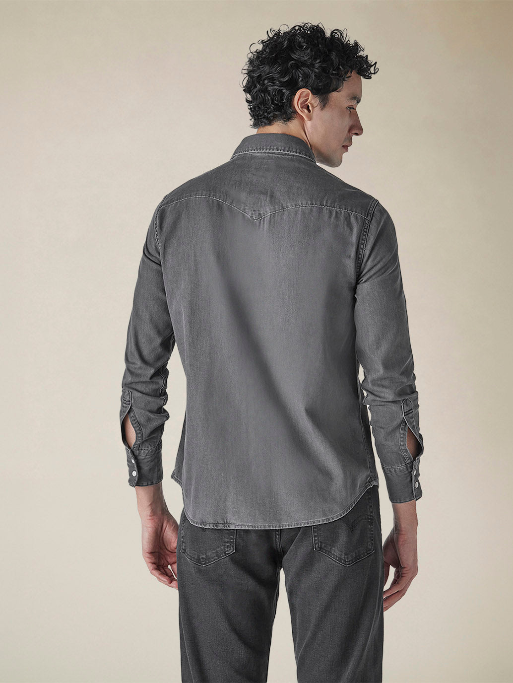 Men's Solid Regular Fit Denim Shirt - 09883191-f13e-4db3-8e63-3ba6a98ff580 View
