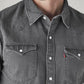 Men's Solid Regular Fit Denim Shirt - Detail View