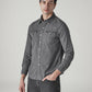 Men's Solid Regular Fit Denim Shirt - Side View