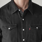Men's Solid Regular Fit Denim Shirt - Detail View