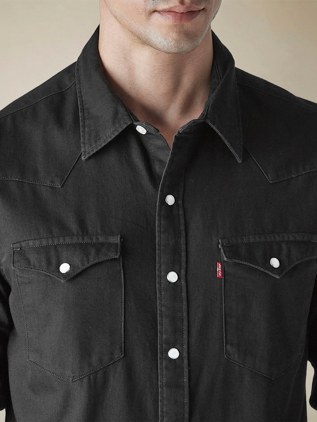 Men's Solid Regular Fit Denim Shirt - 85d24200-ae2f-48ef-8875-5330902c28f2 View