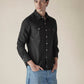 Men's Solid Regular Fit Denim Shirt - 577bc1df-e77d-4c65-885a-e2c690f2965a View
