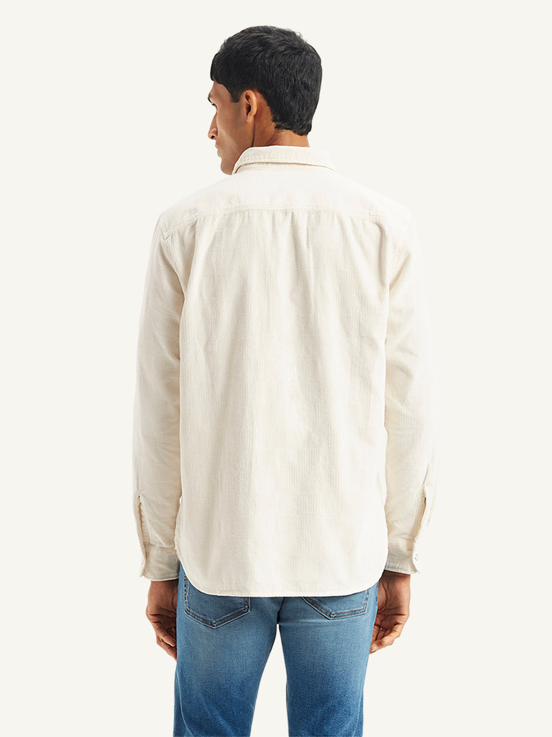 Men's Solid Regular Fit Denim Shirt