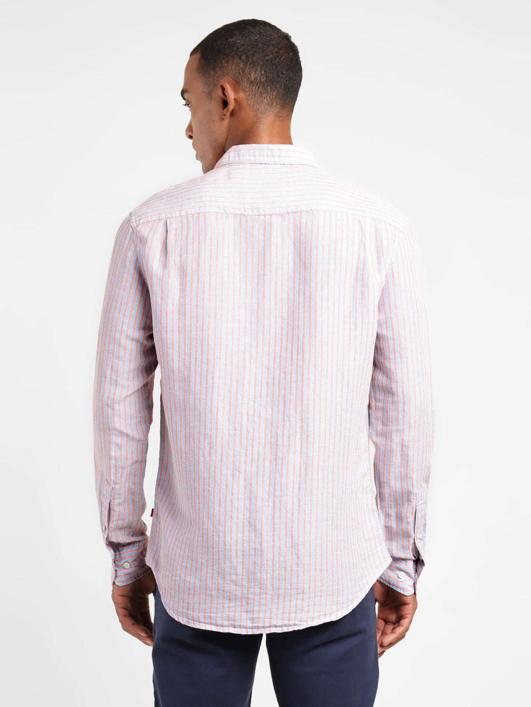 Men's Striped Slim Fit Linen Shirt