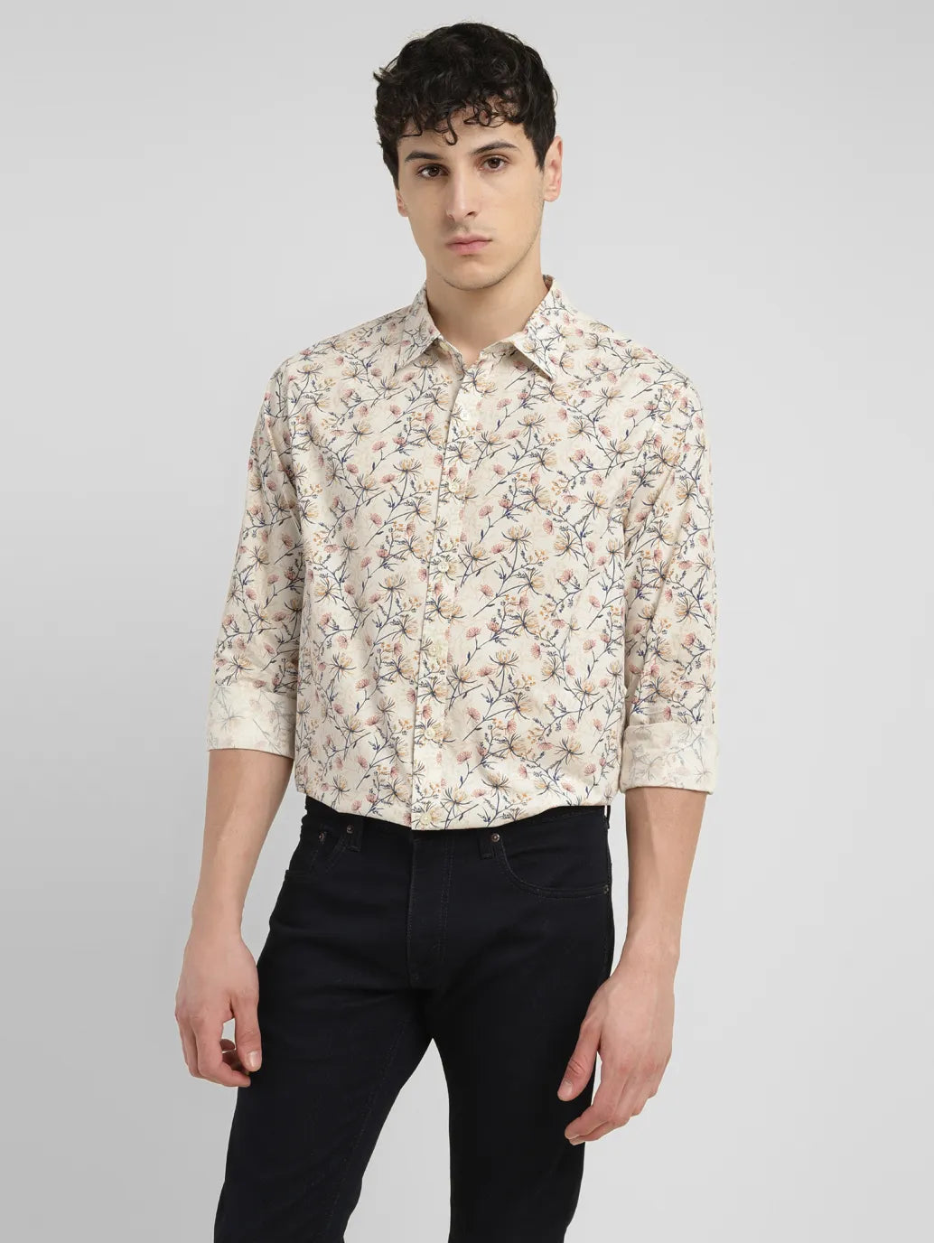 Men's Floral Print Slim Fit Shirt