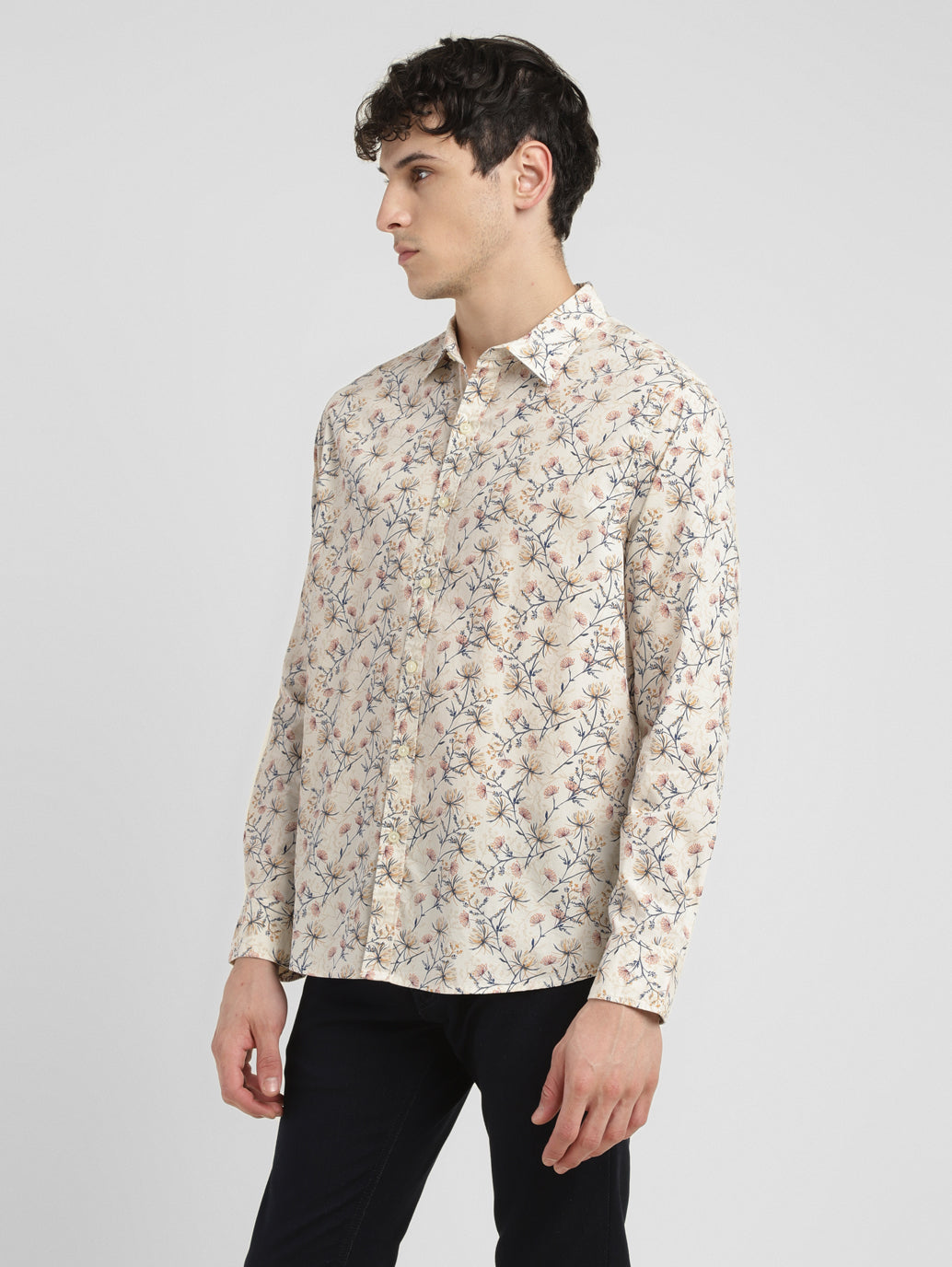 Men's Floral Print Slim Fit Shirt